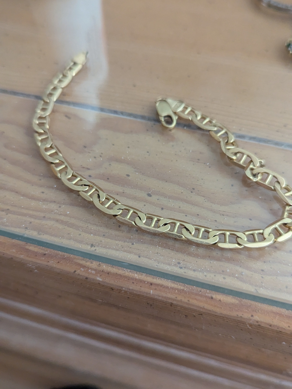 Gold Link Chain Bracelet for Women - Polished Gold Tone